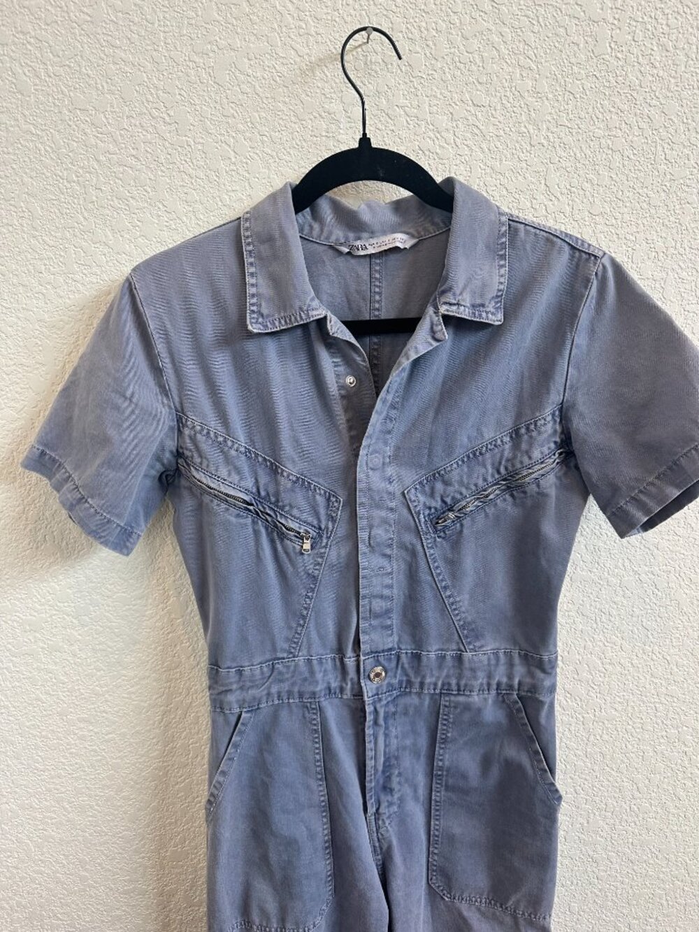 Zara, Pants Jumpsuit, Workwear, Small, Lightblue - Picture 4 of 9